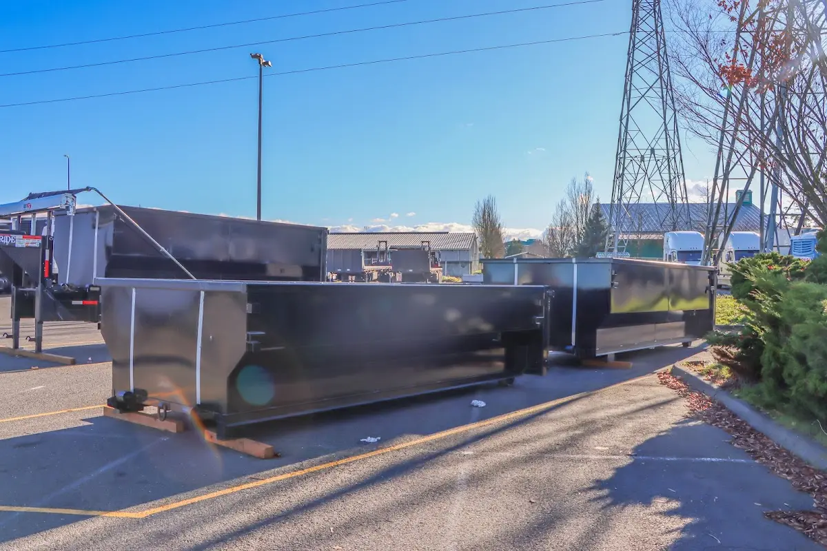 Roll-off dumpster ready for waste disposal at job site for Cleanout Dumpster Rental in Heartland
